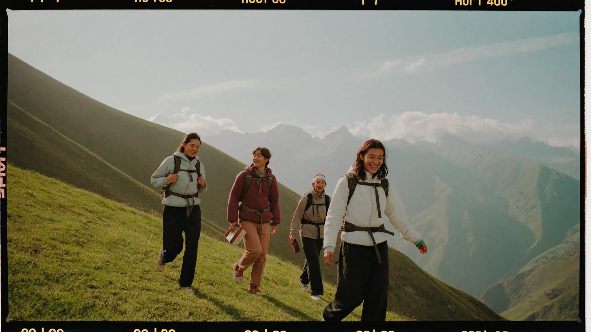 Nepali friends hiking together